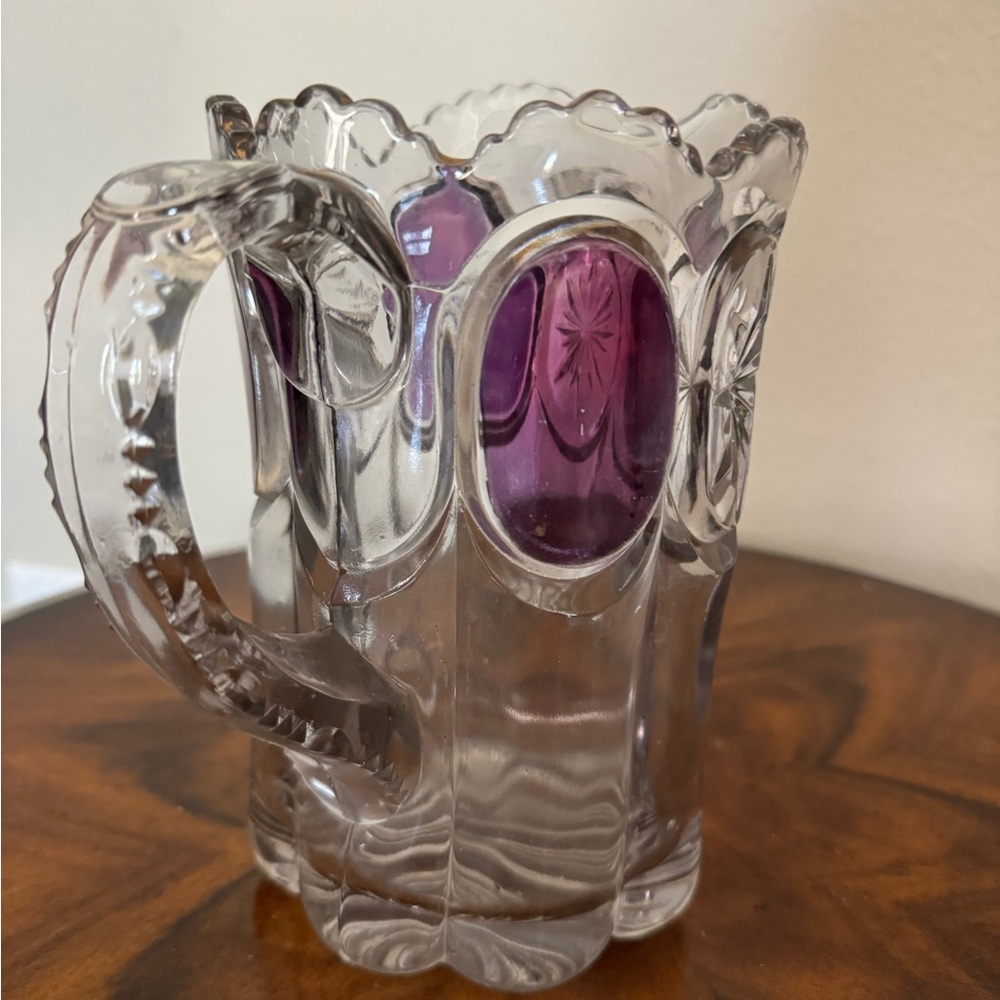 Antique Pitcher by: US Glass Co. EPAG 15155 pattern Nobby Bull’s Eye, Cromwell - Picture 4 of 13